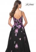 Picture of: Pretty Lace Sequin Embellished Gown with High Slit in Black, Style: 32030, Detail Picture 2