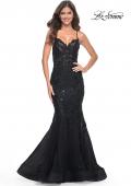 Picture of: Mermaid Prom Dress with Sequin Beaded Applique in Black, Style: 32033, Detail Picture 2