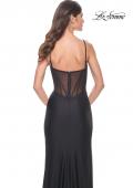 Picture of: Jersey Dress with Illusion Detail and Boning on Bodice in Black, Style: 32229, Detail Picture 2