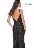Picture of: Beaded Gown with Intricate Design and V Neckline in Black, Style: 32450, Detail Picture 2