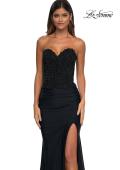 Picture of: Strapless Prom Dress with Unique Rhinestone Design Top in Black, Style: 32961, Detail Picture 2