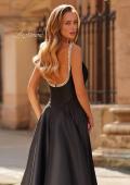 Picture of: Elegant A-Line Evening Gown with Beaded Straps and High Slit in Black, Style: 33106, Detail Picture 2