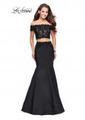 Picture of: Mikado Two Piece Prom Dress with Lace and Beading in Black, Style: 25583, Detail Picture 3