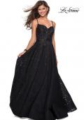 Picture of: Lace Organza Evening Gown with Sweetheart Neckline in Black, Style: 27449, Detail Picture 3