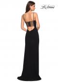 Picture of: Simple Floor Length Jersey Dress with Scoop Neck in Black, Style: 27469, Detail Picture 3