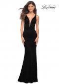 Picture of: Chic Stretch Lace Gown with Deep V Neckline in Black, Style: 29732, Detail Picture 3