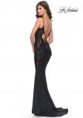 Picture of: Beaded Lace Mermaid Gown with Sheer Side Panels in Black, Style: 31257, Detail Picture 3
