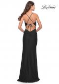 Picture of: Soft Jersey Dress with Knot Detail on Bust and Hip in Black, Style: 31516, Detail Picture 3