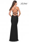 Picture of: Side Cut Out Jersey Dress with Strappy Back in Black, Style: 31523, Detail Picture 3