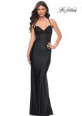 Picture of: Prom Dress with Fitted Bustier Rhinestone Top in Black, Style: 32260, Detail Picture 3