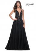 Picture of: A-Line Rhinestone and Beaded Embellished Prom Dress in Black, Style: 32345, Detail Picture 3