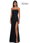Picture of: Strapless Evening Dress with Beading Detail on Slit and Neckline in Black , Style: 32360, Detail Picture 3