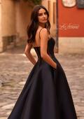 Picture of: Chic Stretch Mikado A-line Evening Dress with Sheer Back in Black , Style 32670, Detail Picture 3