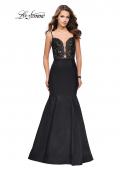 Picture of: Mikado Prom Dress with Lace Beaded Bodice and Low Back in Black, Style: 25751, Detail Picture 2