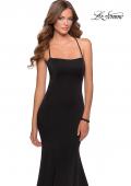 Picture of: Long Jersey Prom Dress with Beaded Strappy Back in Black, Style: 28526, Detail Picture 4