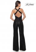 Picture of: Long Sequin Jumpsuit with Criss Cross Back in Black, Style: 28719, Detail Picture 4
