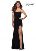 Picture of: Chic Jersey Dress with Intricate Lace Up Back in Black, Style: 28792, Detail Picture 4