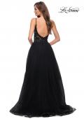Picture of: Tulle A Line Gown with Lace Rhinestone Bodice in Black, Style 29686, Detail Picture 4
