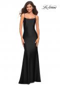 Picture of: Chic Luxe Jersey Gown with Train and V Back in Black, Style: 30458, Detail Picture 4