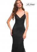 Picture of: Stunning Mermaid Stretch Lace Gown with Low Back in Black, Detail Picture 4