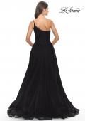Picture of: One Shoulder A-Line Tulle Gown with Sheer Bodice in Black, Style: 31069, Detail Picture 4