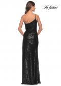 Picture of: One Shoulder Sequin Dress with Circle Cut Out in Black, Style: 31089, Detail Picture 4