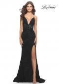 Picture of: Unique Stretch Lace Prom Dress with Sheer Bodice in Black, Style: 31249, Detail Picture 4