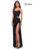 Picture of: Cut Out Jersey Dress with High Slit in Black, Style: 31332, Detail Picture 4