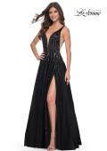 Picture of: A-Line Rhinestone and Beaded Embellished Prom Dress in Black, Style: 32345, Detail Picture 4