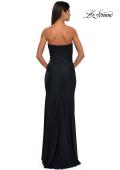 Picture of: Strapless Evening Dress with Beading Detail on Slit and Neckline in Black , Style: 32360, Detail Picture 4