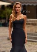 Picture of: Strapless Mermaid Gown with Lace-Trimmed Sweetheart Neckline in Black, Style: 33438, Detail Picture 4