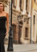 Picture of: Strapless Lace Gown with Corset Back and Illusion Sides in Black, Style: 33608, Detail Picture 4, Landscape