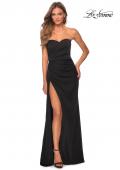 Picture of: Strapless Jersey Prom Dress with All Over Ruching in Black, Style: 28334, Detail Picture 5