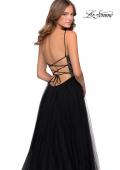 Picture of: Long Tulle Prom Dress with Beaded Bodice in Black, Style: 28535, Detail Picture 5