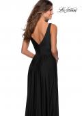 Picture of: Empire Waist Prom Gown with Deep V Neckline in Black, Style: 28547, Detail Picture 5