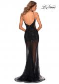Picture of: Beaded Prom Dress with Sheer Skirt and Shorts in Black, Style: 28601, Detail Picture 5