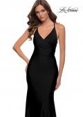 Picture of: Fitted Long Jersey Gown with Criss Cross Bodice in Black, Style 29848, Detail Picture 5