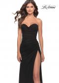 Picture of: Stunning Long Gown with Sheer Waist and High Slit in Black, Style: 31058, Detail Picture 5