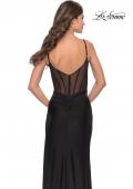 Picture of: Illusion Bodice Dress with Boning and Twist Detail in Black, Style: 31229, Detail Picture 5