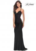 Picture of: Unique Jersey Dress with Open Criss Cross Sides in Black, Style: 31315, Detail Picture 5