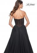 Picture of: A-Line Tulle Prom Dress with Rhinestone Fishnet Bodice in Black, Style: 32216, Detail Picture 5