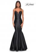 Picture of: Satin Mermaid Prom Gown with Corset Top in Black, Style: 32269, Detail Picture 5
