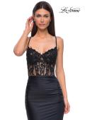 Picture of: Lovely Ruched Jersey Dress with Sequin Lace Beaded Bodice in Black , Style 32920, Detail Picture 5
