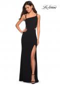 Picture of: Asymmetrical Jersey Prom Dress with Cut Outs in Black, Style: 27126, Detail Picture 6