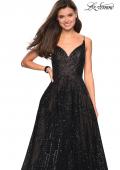 Picture of: Unique Sequin Prom Gown with Sweetheart Neckline in Black, Style: 27199, Detail Picture 6