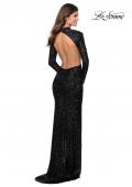Picture of: Long Sleeve Sequin Prom Dress with Open Back in Black, Style: 28771, Detail Picture 6