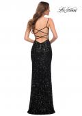 Picture of: Gorgeous Sequin Dress with V Neck and Open Back in Black, Style 29872, Detail Picture 6
