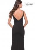Picture of: Simple Chic Long Jersey Gown with Square Neckline in Black, Style: 31071, Detail Picture 6