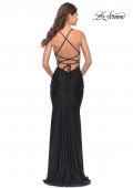 Picture of: Unique Jersey Dress with Open Criss Cross Sides in Black, Style: 31315, Detail Picture 6