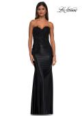 Picture of: Strapless Satin Dress with Lace Top and Sweetheart Neckline in Black, Style: 32582, Detail Picture 6